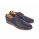 Pantofi barbati eleganti din piele naturala cu perforatii, bleumarin - SIR213GBL
