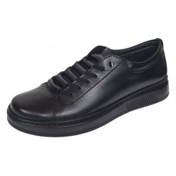Pantofi barbati casual sport din piele naturala cu elastic negru Cairo SP2021CN