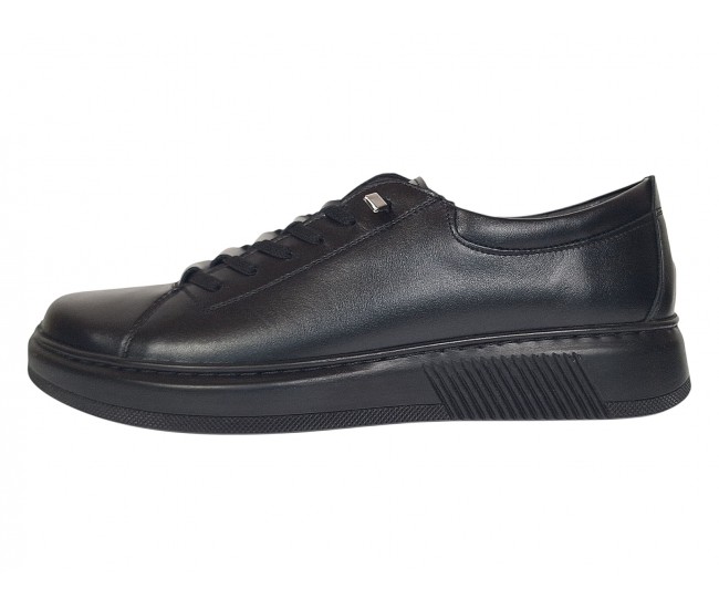 Pantofi barbati casual sport din piele naturala cu elastic negru Cairo SP2021CN