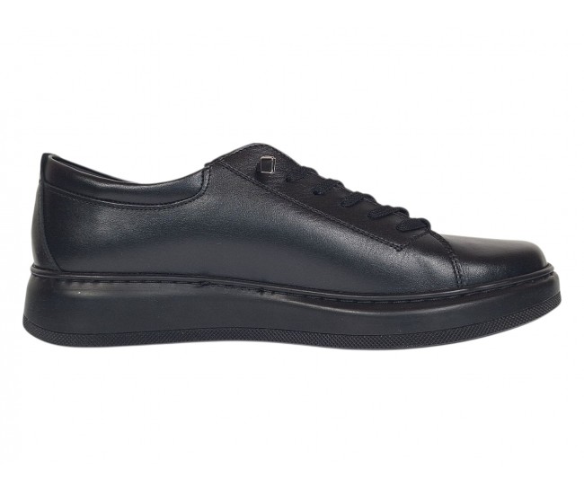Pantofi barbati casual sport din piele naturala cu elastic negru Cairo SP2021CN