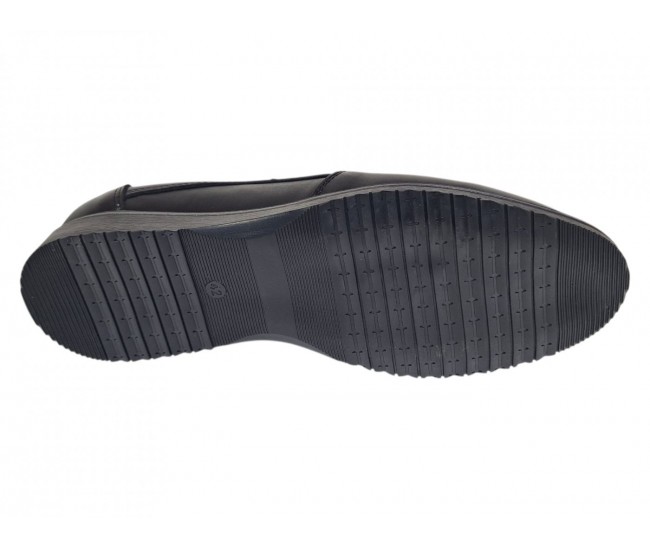 Pantofi barbati negri casual din piele naturala fara siret - De Suceava SP217ELN