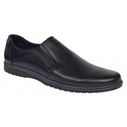 Pantofi barbati negri casual din piele naturala fara siret - De Suceava SP217ELN