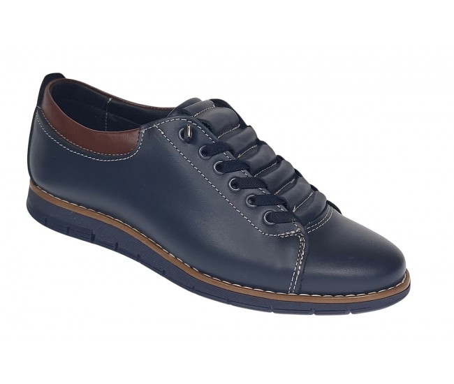 Pantofi casual barbati din piele naturala - Model Markus AS Bleumarin - Maro