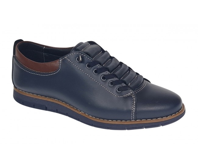 Pantofi casual barbati din piele naturala - Model Markus AS Bleumarin - Maro