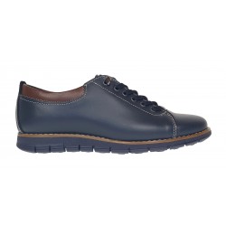 Pantofi casual barbati din piele naturala - Model Markus AS Bleumarin - Maro