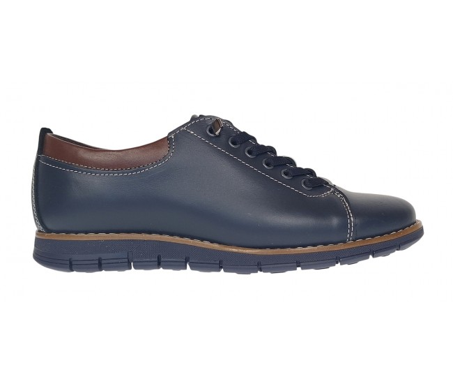 Pantofi casual barbati din piele naturala - Model Markus AS Bleumarin - Maro