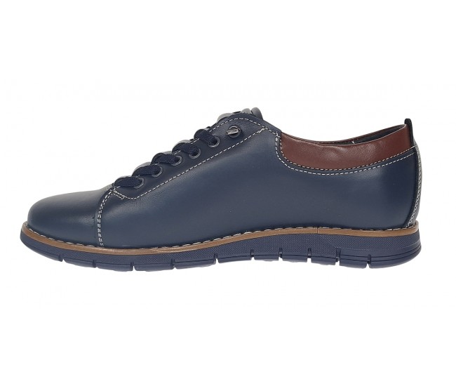 Pantofi casual barbati din piele naturala - Model Markus AS Bleumarin - Maro