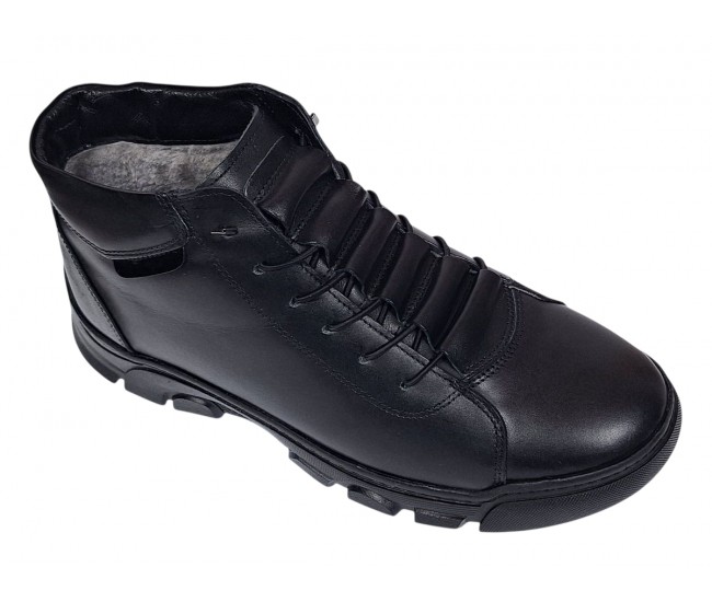 Ghete barbati din piele naturala de culoare neagra imblanite SPORT23N