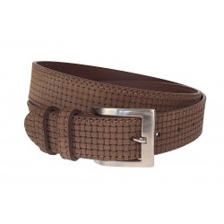 Curea barbati casual din piele naturala bufo Maro deschis 4cm Serenia 237MBF