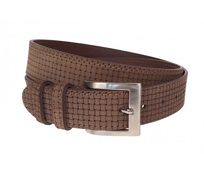 Curea barbati casual din piele naturala bufo Maro deschis 4cm Serenia 237MBF