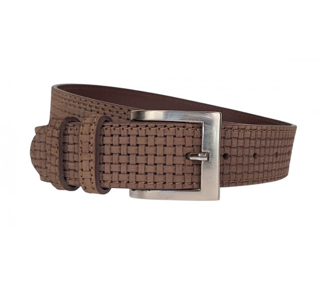 Curea barbati casual din piele naturala bufo Maro deschis 4cm Serenia 237MBF