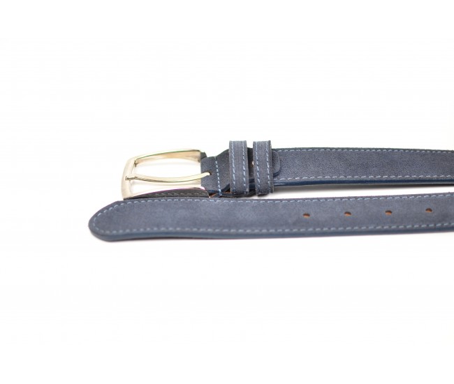 Curea barbati casual, eleganta din piele naturala bleumarin 3.5cm - SR35VELBLM
