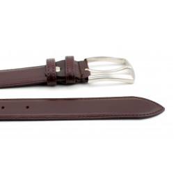 Curea eleganta barbati din piele naturala maro, cu bombaj - SR35MB