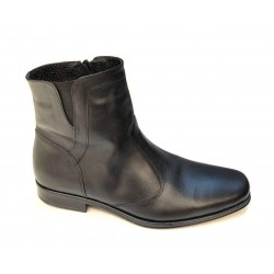 Ghete barbati casual din piele naturala, imblanite, cu fermoar, Steff