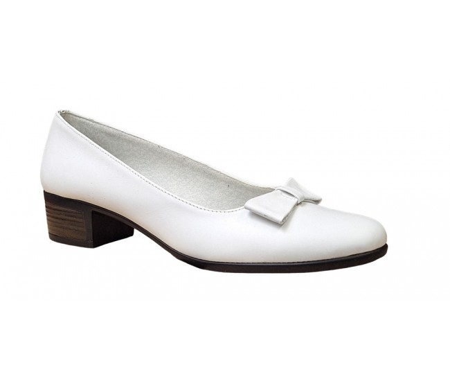 Pantofi dama casual din piele naturala , alb - STD21A