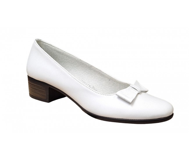 Pantofi dama casual din piele naturala , alb - STD21A