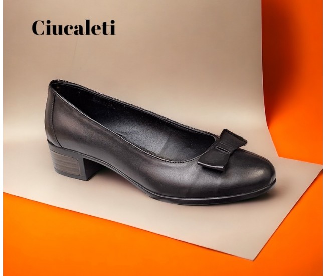 Pantofi dama din piele naturala Negru - STD21NBOX