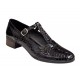 Pantofi dama cu bareta pentru dans - Model Negru din piele naturala Croco STD23CRN