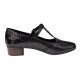 Pantofi dama cu bareta pentru dans - Model Negru din piele naturala Croco STD23CRN