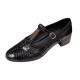 Pantofi dama cu bareta pentru dans - Model Negru din piele naturala Croco STD23CRN