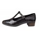 Pantofi dama cu bareta pentru dans - Model Negru din piele naturala Croco STD23CRN