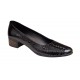 Pantofi dama casual din piele naturala Negru Croco Lac - STD24CRN