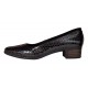 Pantofi dama casual din piele naturala Negru Croco Lac - STD24CRN