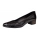 Pantofi dama casual din piele naturala Negru Croco Lac - STD24CRN