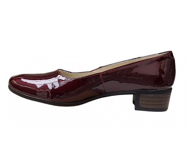 Pantofi dama casual din piele naturala LAC, Bordeaux - STD24LVIS