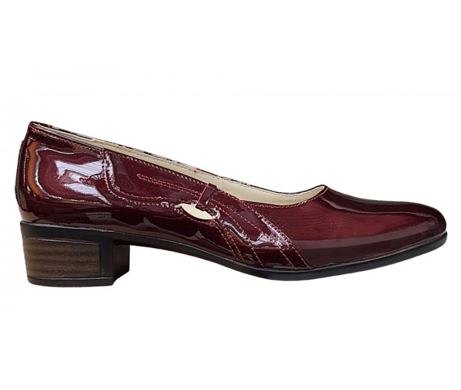Pantofi dama casual din piele naturala LAC, Bordeaux - STD24LVIS