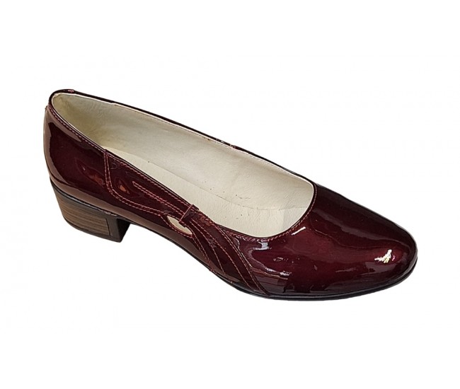 Pantofi dama casual din piele naturala LAC, Bordeaux - STD24LVIS