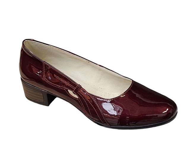 Pantofi dama casual din piele naturala LAC, Bordeaux - STD24LVIS