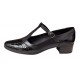 Pantofi dama cu bareta pentru dans - Model Negru din piele naturala Croco STD25CRN