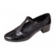 Pantofi dama cu bareta pentru dans - Model Negru din piele naturala Croco STD25CRN