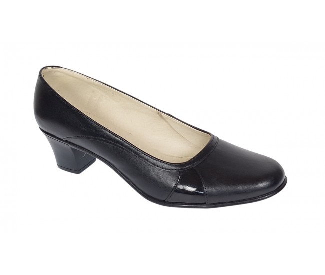 Pantofi dama casual din piele naturala Negru Box - STD34N