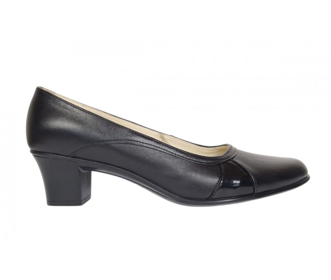 Pantofi dama casual din piele naturala Negru Box - STD34N