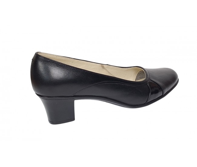 Pantofi dama casual din piele naturala Negru Box - STD34N