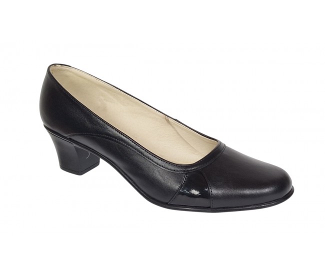 Pantofi dama casual din piele naturala Negru Box - STD34N