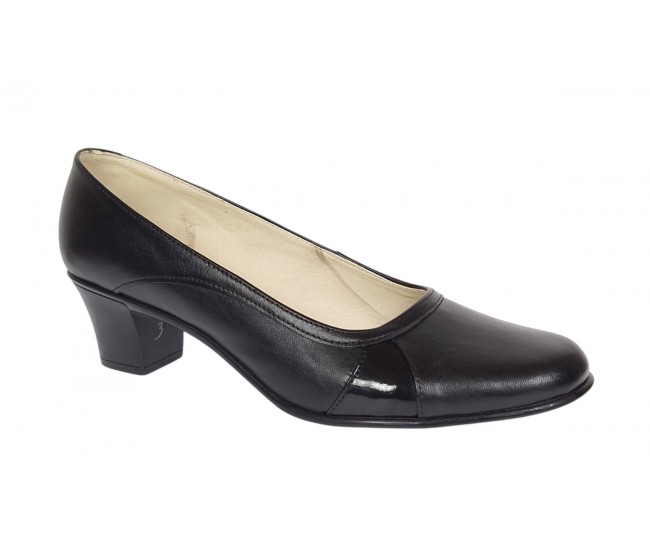 Pantofi dama casual din piele naturala Negru Box - STD34N