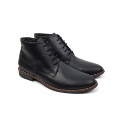 Ghete barbati NEGRE, casual, elegante din piele naturala, STDG184N Ghete barbati NEGRE, casual, elegante din piele naturala, STDG184N
