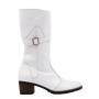 Cizme dama imblanite din piele naturala cu fermoar Tanya Alb T215ALBP
