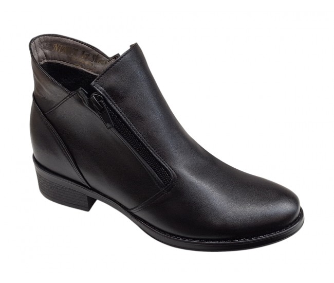 Ghete dama casual din piele naturala intoarsa Nataly Negru Box