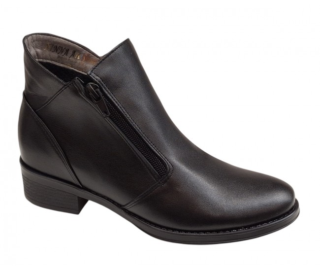 Ghete dama casual din piele naturala intoarsa Nataly Negru Box