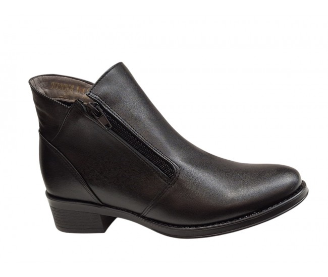 Ghete dama casual din piele naturala intoarsa Nataly Negru Box