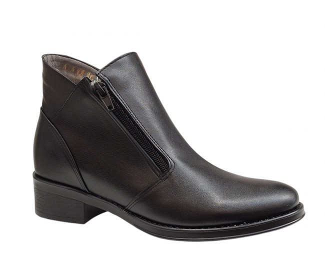 Ghete dama casual din piele naturala intoarsa Nataly Negru Box
