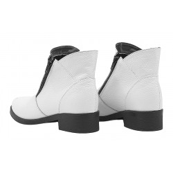 Ghete dama casual din piele naturala Nataly Alb T316BZALB