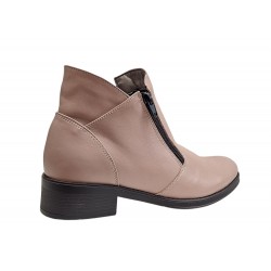 Ghete dama casual din piele naturala Nataly Nude