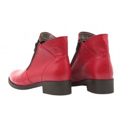 Ghete dama casual din piele naturala Nataly Rosu T 316 BZ-ROSU 