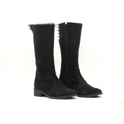 Cizme dama imblanite din piele naturala cu fermoar Jazmin Negru T329NEGRUS