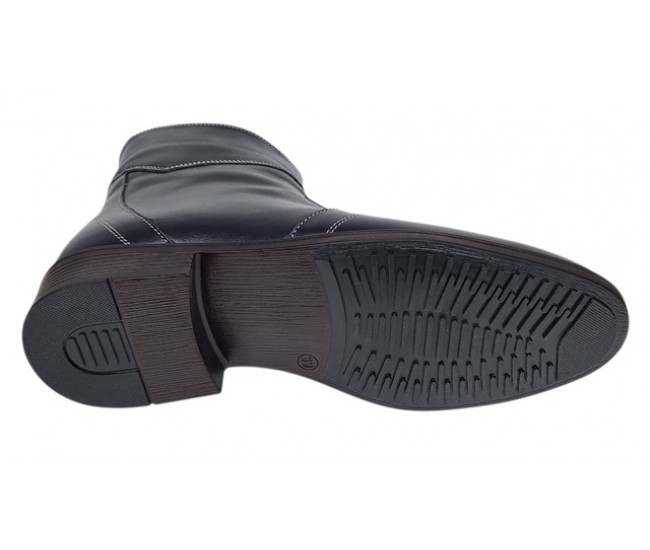 Ghete barbati office elegante din piele naturala cu fermoar Bleumarin Tores